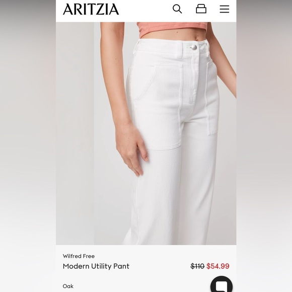 White Jean, Wilfred Free Modern Utility pant. - Picture 4 of 4